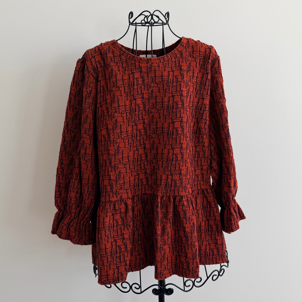 Ro & De Red Textured Blouse